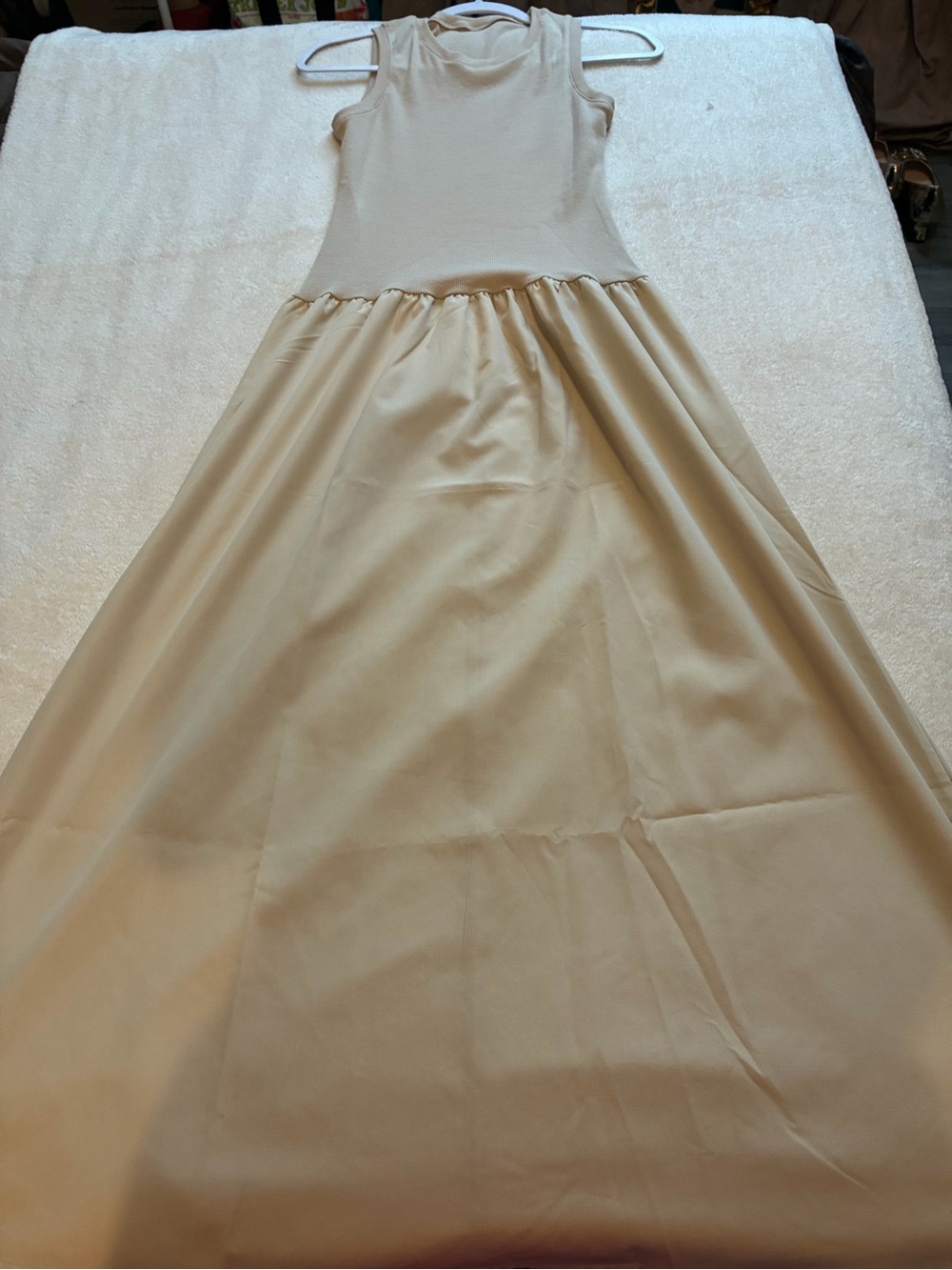 Women's Cream Maxi Skirt - Elegant Full-Length Skirt NWOT